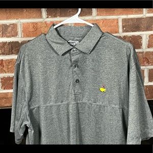 NWOT Masters Tech Poly/Spandex Gray Augusta National Polo Large GORGEOUS!!!!